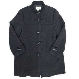 Vintage Talbots Coat Women's Plus 1X Black Diamond Quilted Toggle Zip Closure